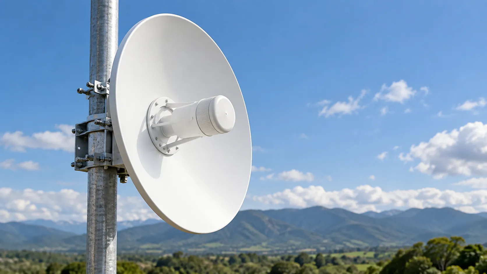 Antena de enlace en primer plano